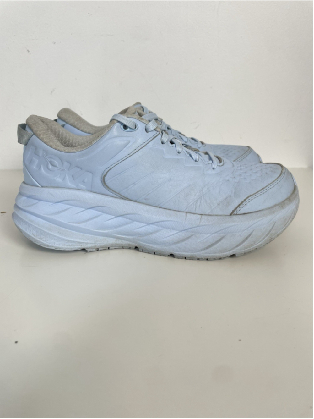 Hoka Bondi SR Womens Size 8 Leather Slip Resistant Running Work Shoes Sneakers